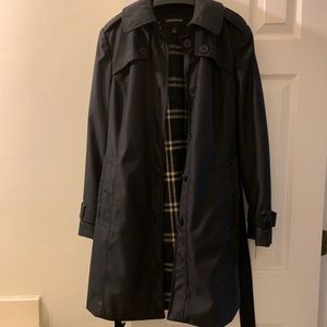 London Fog heavy black trench coat